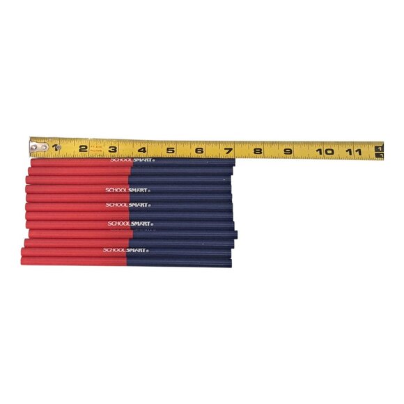 School Smart Red/Blue Grading Pencils Dual Tip 12 Pack Teacher Supplies Office - Picture 3 of 8